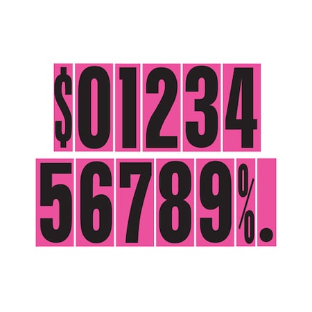 9 1/2 Hot Pink Adhesive Windshield Numbers: 8 Pk